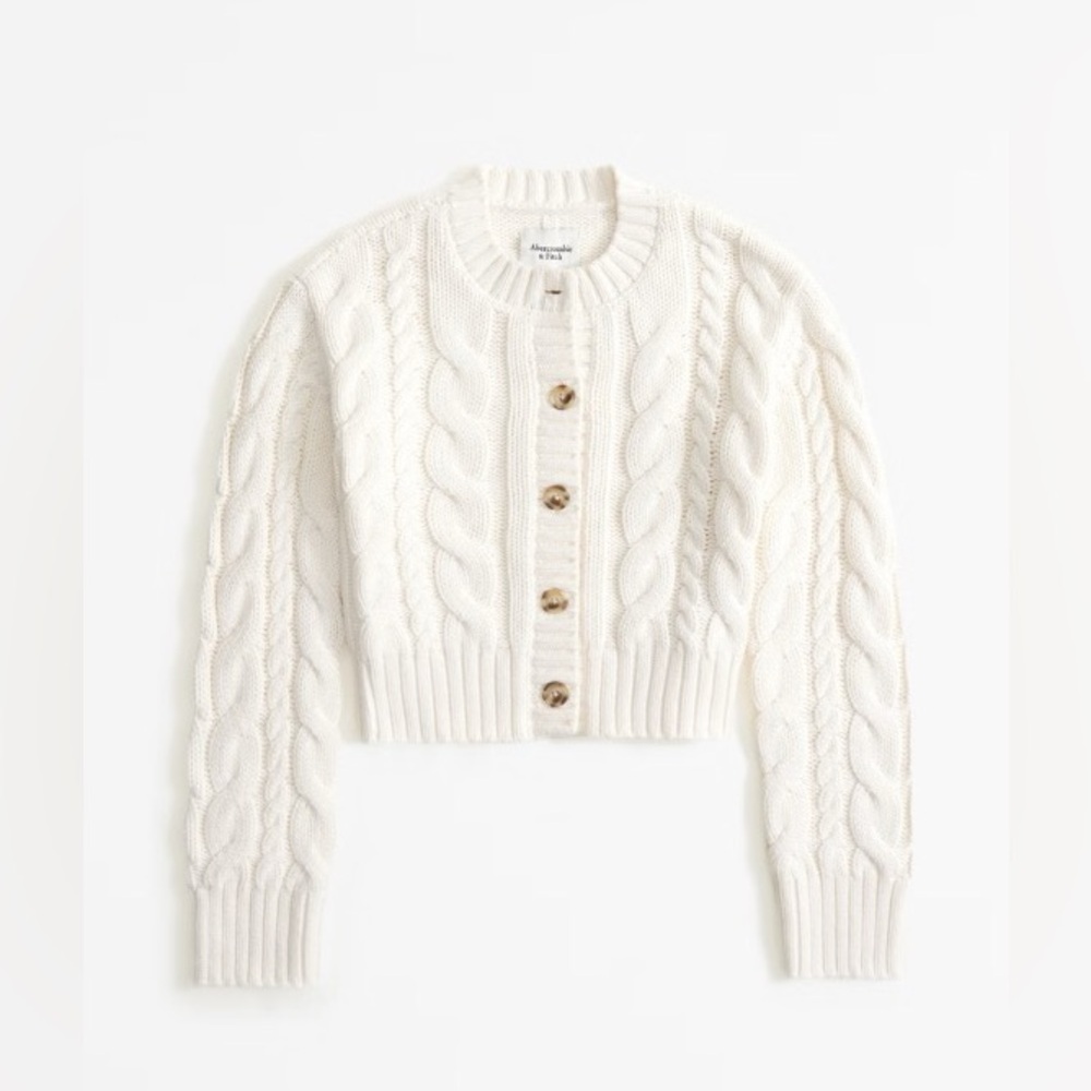 Cream cable knit Abercrombie sweater, XS